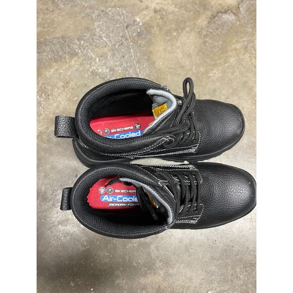 Skechers Mens Black 77143 Krabok Steel Toe Work Leather Ankle Boot Size 7.5
